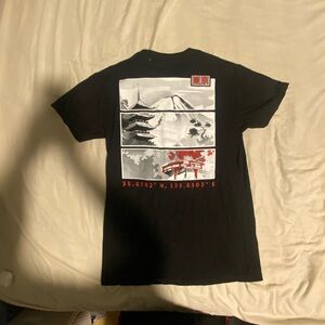 Tokyo Japan Graphic T-Shirt | Pagoda & Mount Fuji Print | Black Streetwear Tee